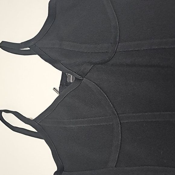 Guess Dress medium BodyCon Black  Lattice Stitching on side panels club wear - Picture 2 of 11